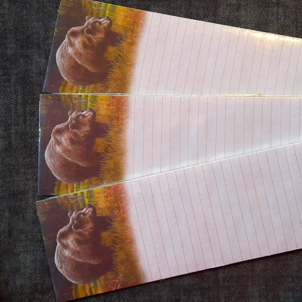 Grizzly Bear Lined List Pad Note Paper Stationary Grocery To-Do Magnetic *As Is